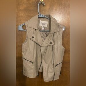 Faux leather vest